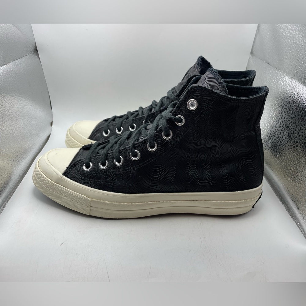 Converse High-Top Platform Sneakers in Black and Off-White